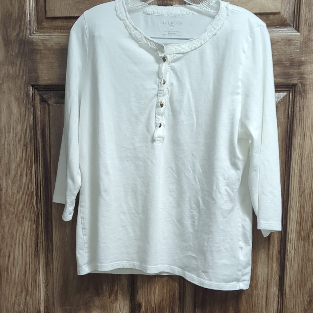 Talbots Off-White Buttoned Top